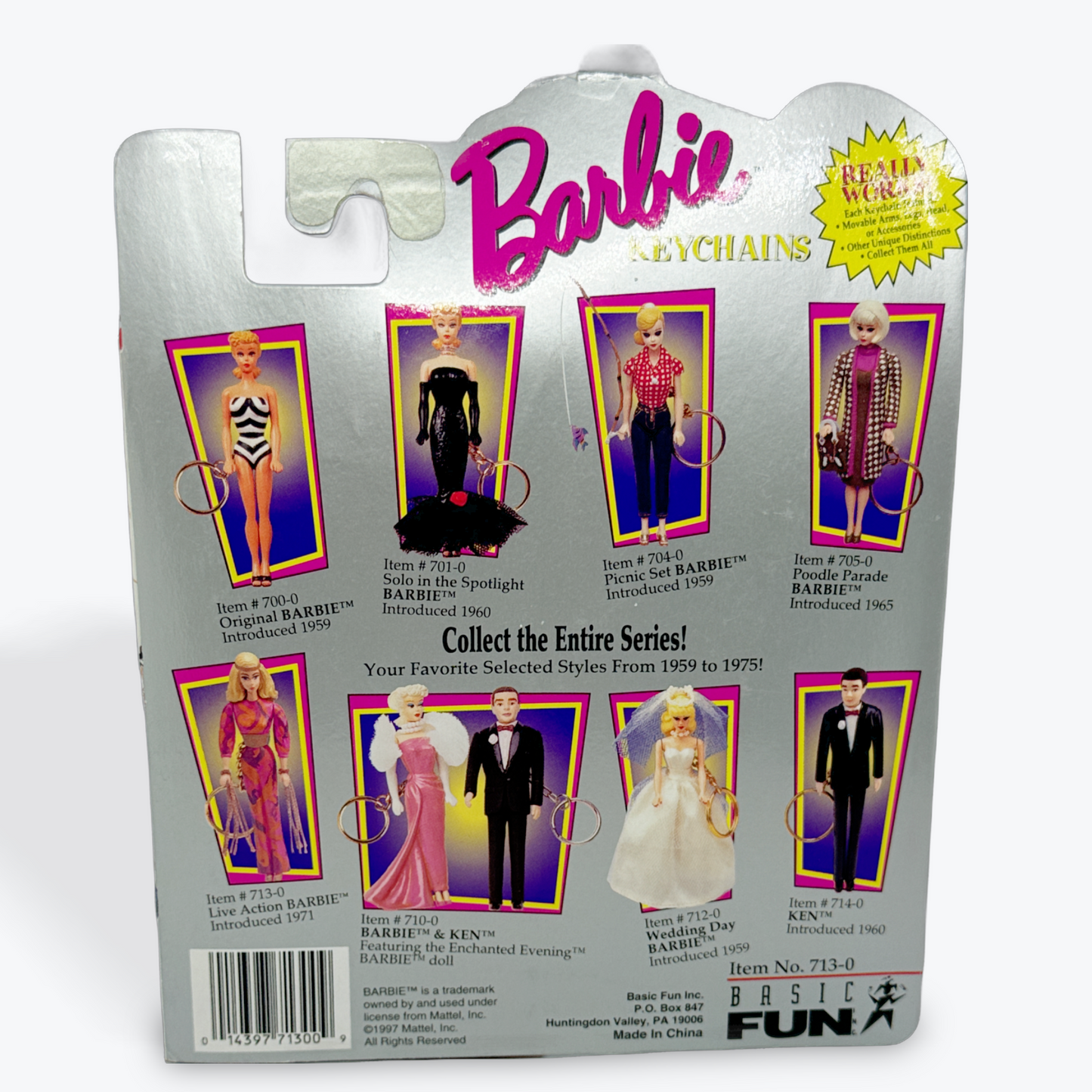 1996 Vintage Barbie Keychain Live Action Barbie