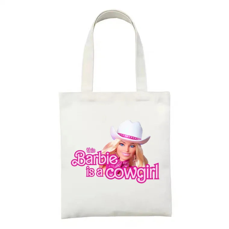 Barbie Retro Fan Printed Canvas Tote Bag