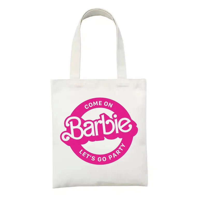 Barbie Retro Fan Printed Canvas Tote Bag