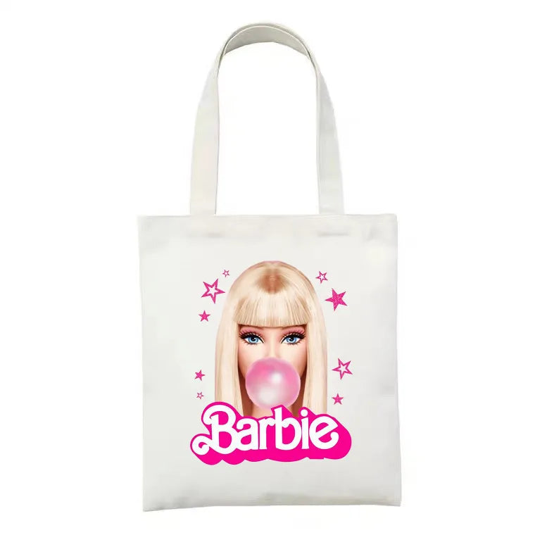 Barbie Retro Fan Printed Canvas Tote Bag