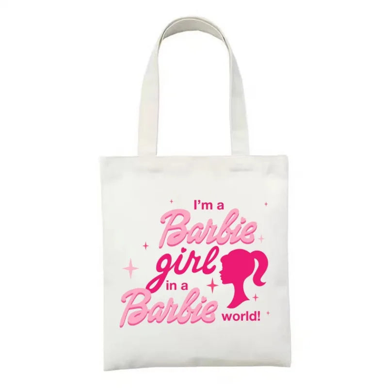 Barbie Retro Fan Printed Canvas Tote Bag