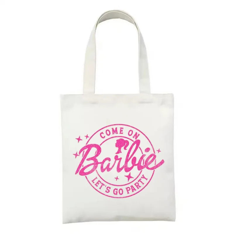 Barbie Retro Fan Printed Canvas Tote Bag