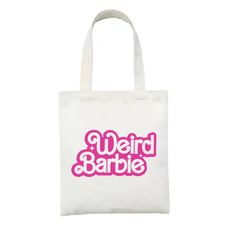 Barbie Retro Fan Printed Canvas Tote Bag